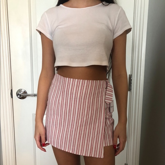Red & White Stripped Skirt/Skort - Picture 1 of 5